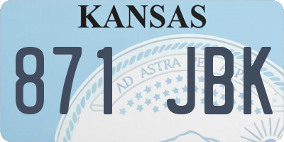 KS license plate 871JBK