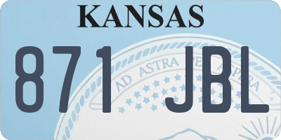 KS license plate 871JBL