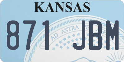 KS license plate 871JBM