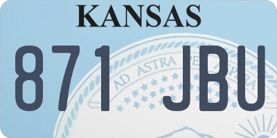 KS license plate 871JBU