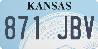 KS license plate 871JBV