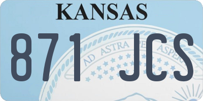 KS license plate 871JCS
