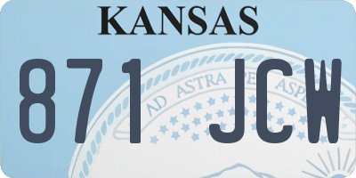 KS license plate 871JCW