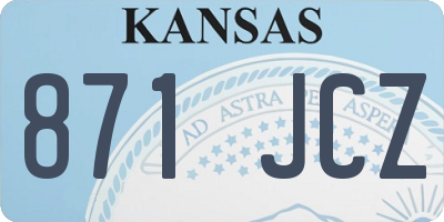 KS license plate 871JCZ