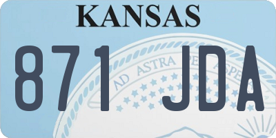 KS license plate 871JDA