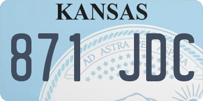 KS license plate 871JDC