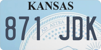 KS license plate 871JDK