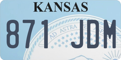 KS license plate 871JDM