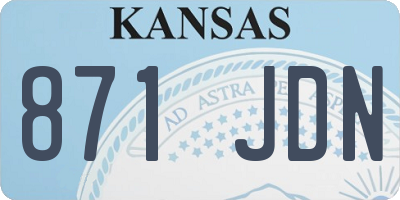 KS license plate 871JDN