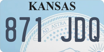 KS license plate 871JDQ