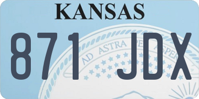 KS license plate 871JDX