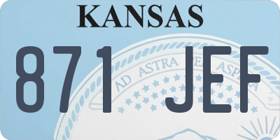 KS license plate 871JEF