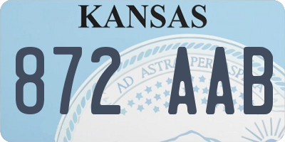 KS license plate 872AAB