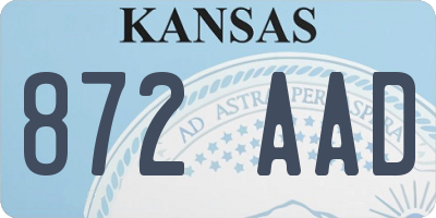 KS license plate 872AAD