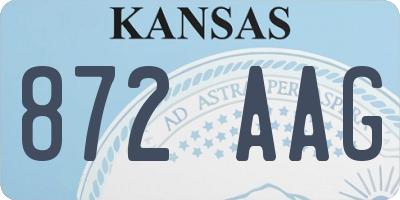 KS license plate 872AAG