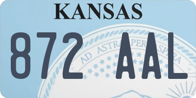 KS license plate 872AAL