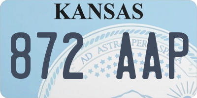 KS license plate 872AAP