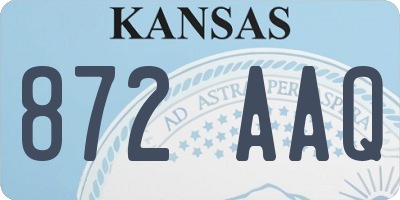 KS license plate 872AAQ