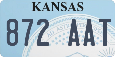 KS license plate 872AAT