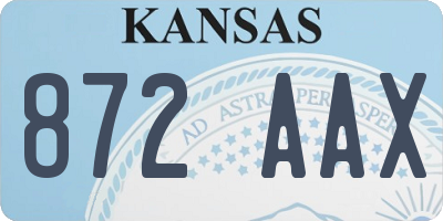 KS license plate 872AAX