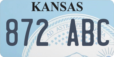 KS license plate 872ABC