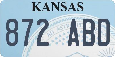 KS license plate 872ABD