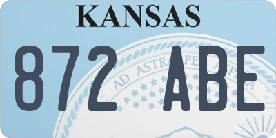 KS license plate 872ABE