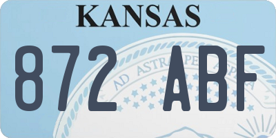 KS license plate 872ABF