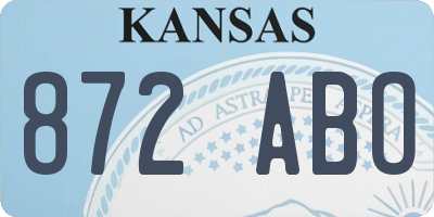 KS license plate 872ABO