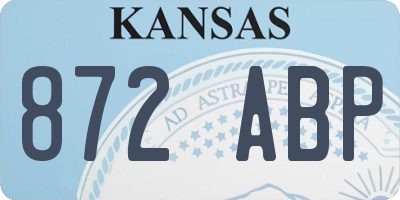 KS license plate 872ABP