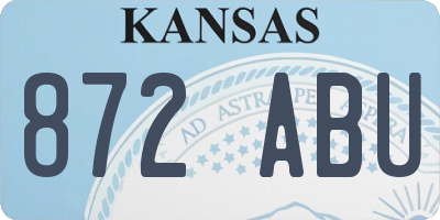 KS license plate 872ABU
