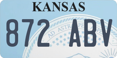 KS license plate 872ABV