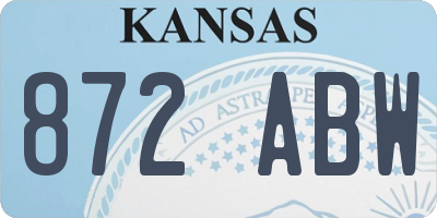 KS license plate 872ABW