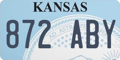 KS license plate 872ABY