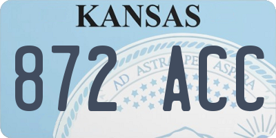 KS license plate 872ACC