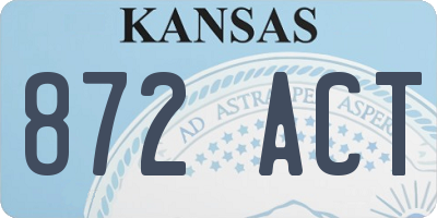 KS license plate 872ACT