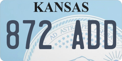 KS license plate 872ADD