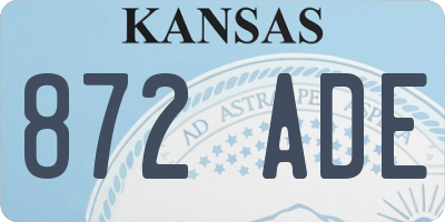 KS license plate 872ADE