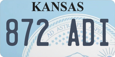 KS license plate 872ADI