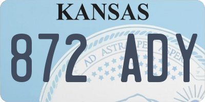 KS license plate 872ADY