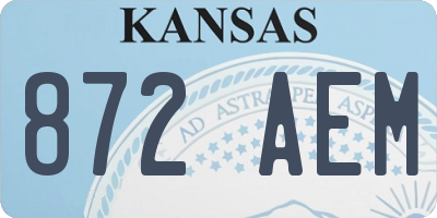 KS license plate 872AEM