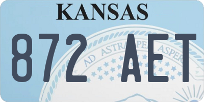 KS license plate 872AET