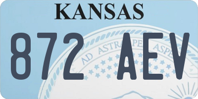 KS license plate 872AEV