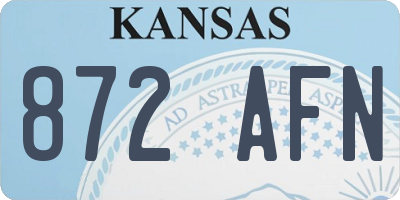 KS license plate 872AFN