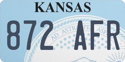 KS license plate 872AFR