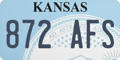 KS license plate 872AFS