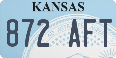 KS license plate 872AFT