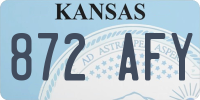 KS license plate 872AFY