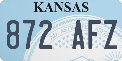 KS license plate 872AFZ