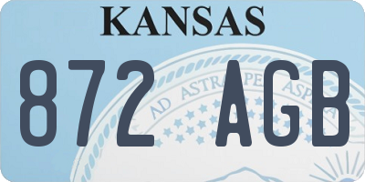 KS license plate 872AGB